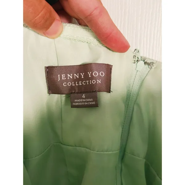 Jenny Yoo Annabelle Strapless Tulle Gown Maxi Dress Size 4 Green Wedding Formal - Image 6
