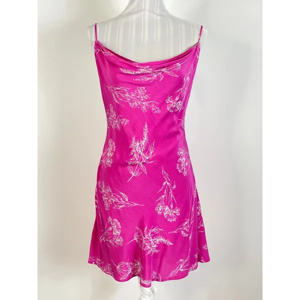 ASTR The Label Pink Dancing Queen Draped Neckline Floral Mini Dress Size Med - Image 3