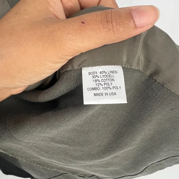 Lola & Sophie Blazer Jacket‎ Womens XS Olive Gray Tie Sleeve Single Breasted - Image 9
