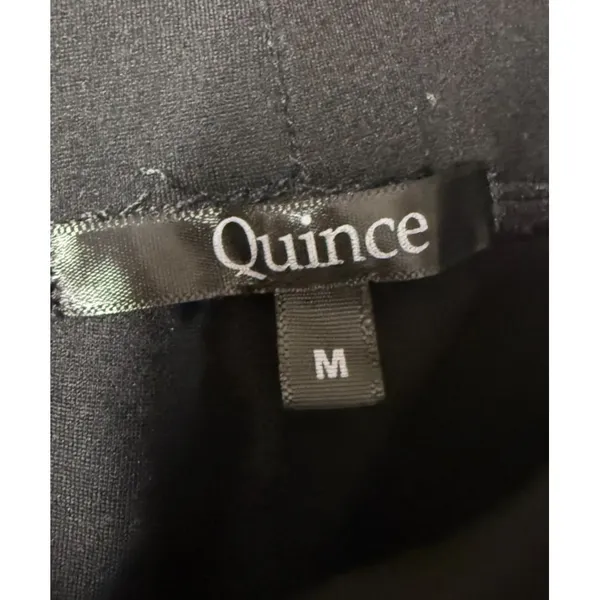 Quince Women Ultra Stretch Ponte Straight Leg Pants Sz M Pull‎ On Black - Image 3