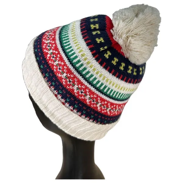 Aerie Knit Stripe Pom Pom Beanie One Size - Image 6