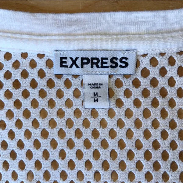 Express White Mesh Knit Top - Image 5