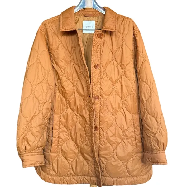 Madewell‎ Plus Airpuff Burnt Orange Shirt-Jacket Sz 1X - Image 4