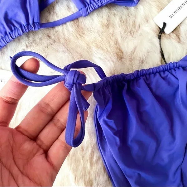 WeWoreWhat Ruched Bandeau Bikini Sapphire Blue XS NWT‎ - Image 7