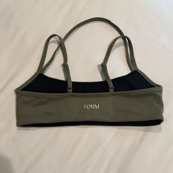 FORM Sami Clark Double Strap Green Sport Bra in Camp size S - Image 3