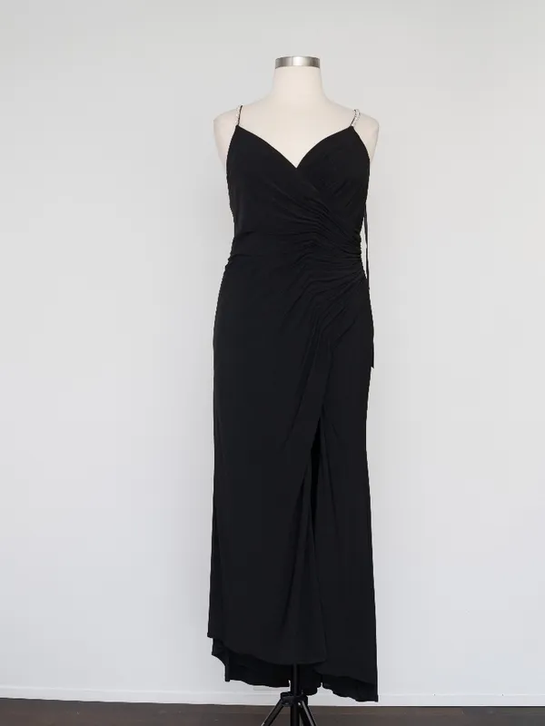 Mac‎ Duggal - Faux Wrap V-Neck Open Back Gown 26695 - Image 3