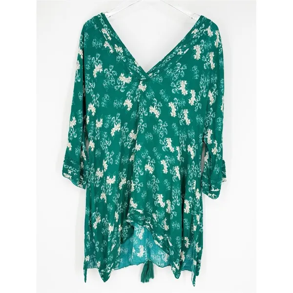 NWT Mira Boutique‎ Mamey Beachwear Daphne Floral Tunic Women's S Green Vacation - Image 3