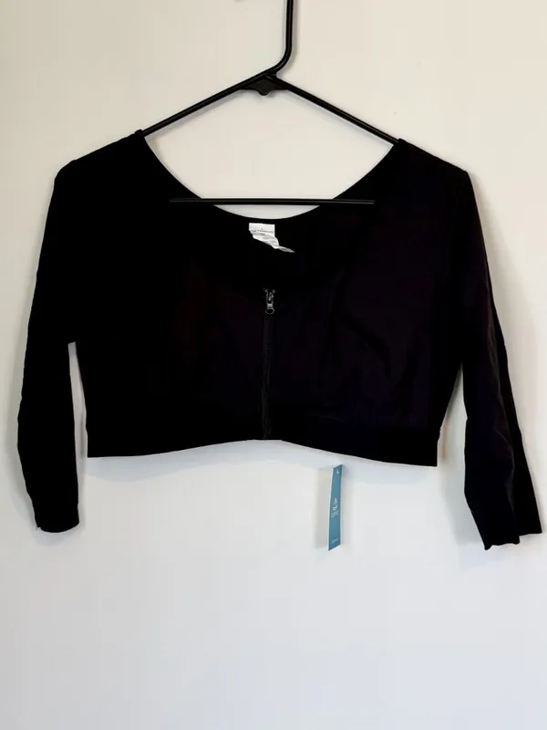 NWT Cupshe Black Zip-Up Shapewear Bralette - Size: Large - Image 2