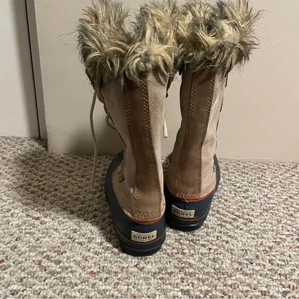Sorel Joan Of Arctic Tan Waterproof Lined Shearling Winter Boots- Size 7 - Image 7