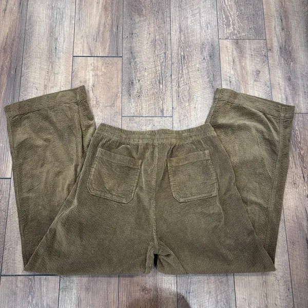Old Navy High-Waisted Pull-On Corduroy Pants Wide Leg Womens Large Tall LT Brown - Image 3