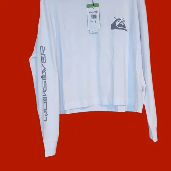 NWT Quiksilver 100% cotton Organic Oversized white long sleeve shirt - Image 2