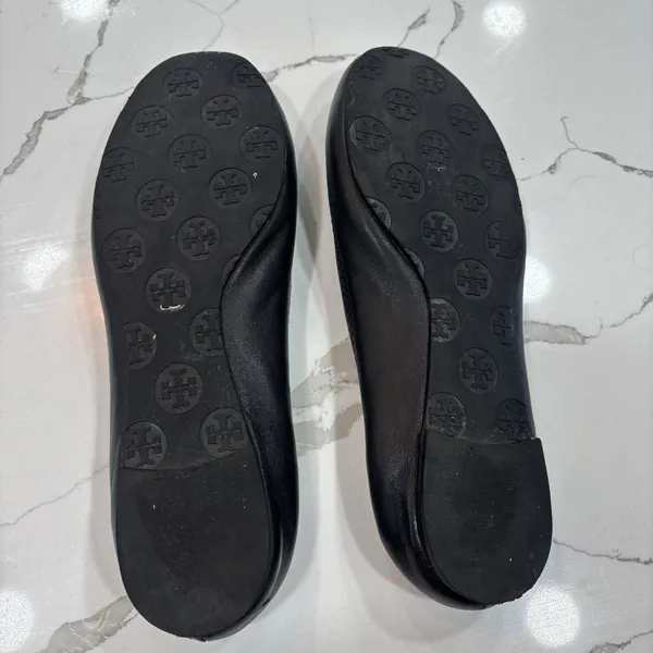 Tory Burch Shoes Womens Size 8.5 Black Minnie Travel Ballet Flat Napa Leather - Image 6