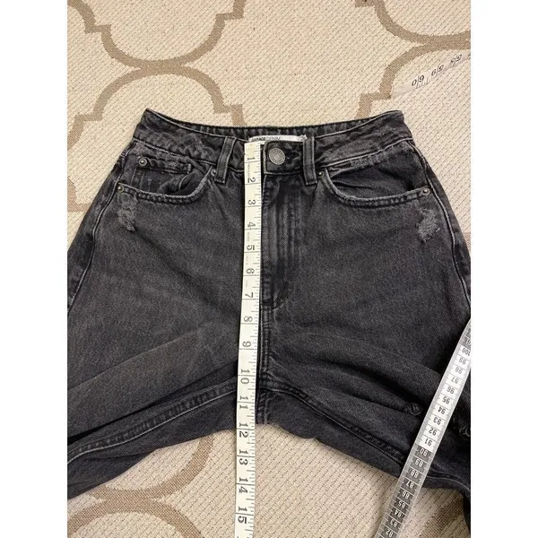 Garage Denim Street Wide Leg Black Distressed Jeans Size 00/23 Y2K - Image 4