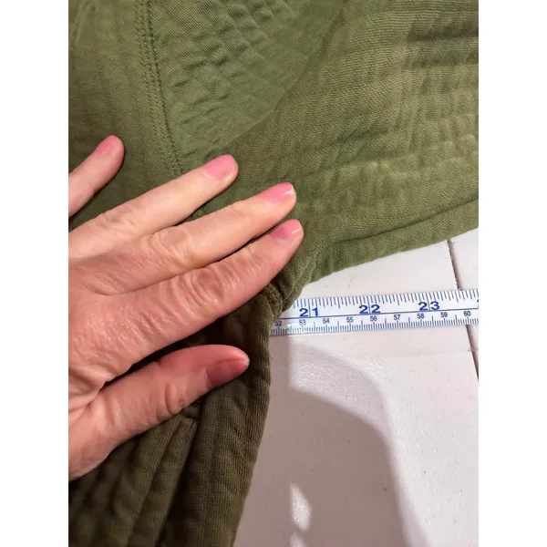 OFFLINE by Aerie Quilted Crewneck Sweatshirt Women XS Olive Green Thumbhole Cozy - Image 9
