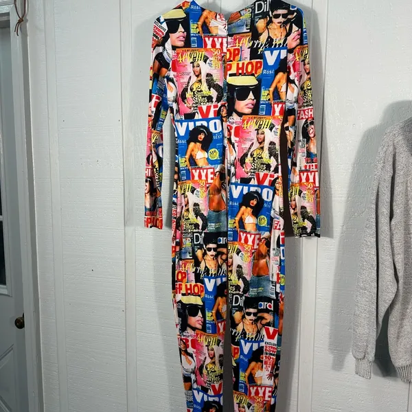 Vintage Harlem Bodycon Bodysuit Size Medium EUC - Image 7