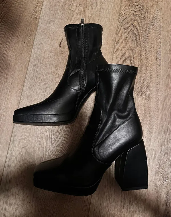 Princess Polly Leather Chunky Booties - Image 2