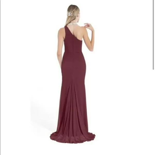 Azazie High Neck Rhistone one Shoulder Bridesmate Gown Maxi Dress‎ - Image 2