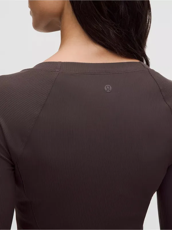 Lululemon All Aligned Ribbed Long-Sleeve Midi Dress - Purple/Grey - Size 4 - Image 14