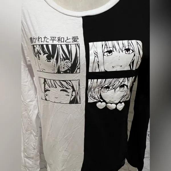 On Fire Womens Anime T-Shirt size L - Image 2