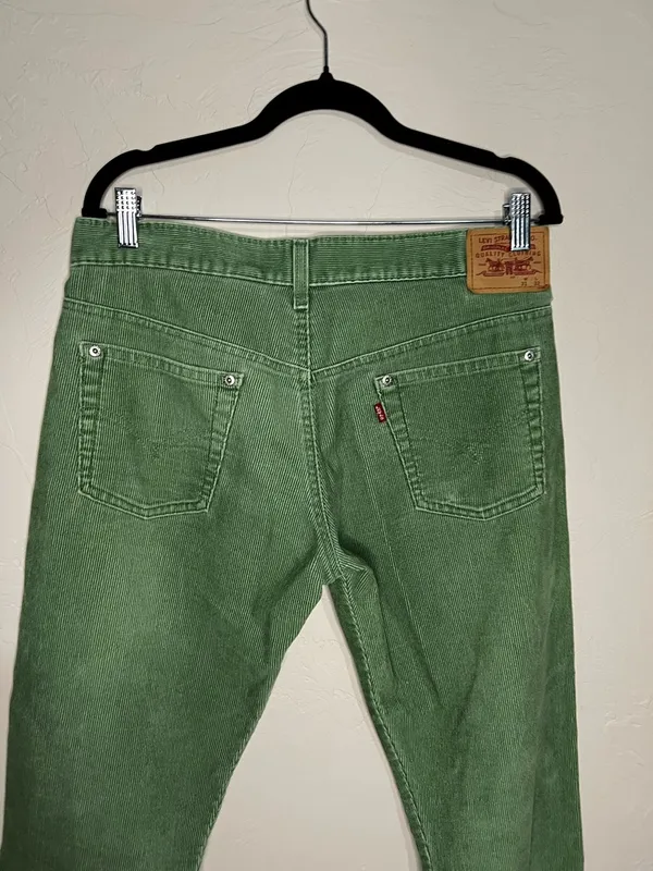Levis Vintage‎ Y2K Green Corduroy Straight-Leg Button Fly Pants - Image 8
