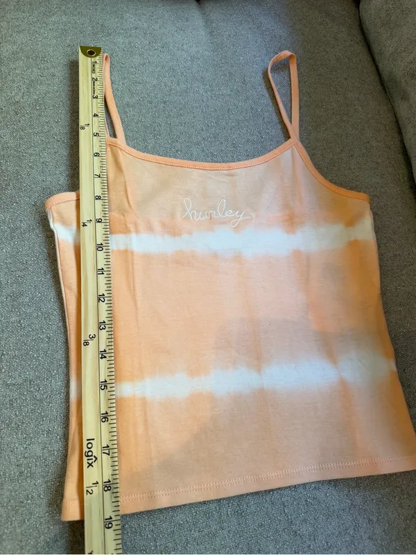 NWT Hurley Tie Dye Crop Tank Top Peach White Size Small $33 - Image 4