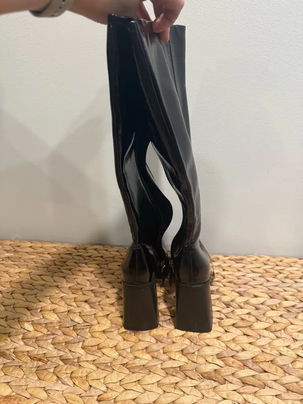 Princess Polly Black Knee-High Boots - Image 4