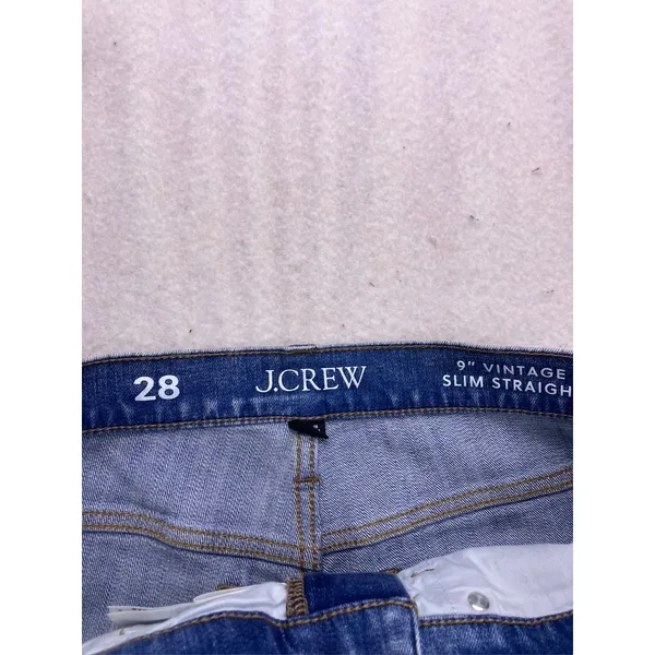 J.Crew 9" Vintage Slim Straight Jeans‎ Women 28 Blue Denim Stretch Casual - Image 2