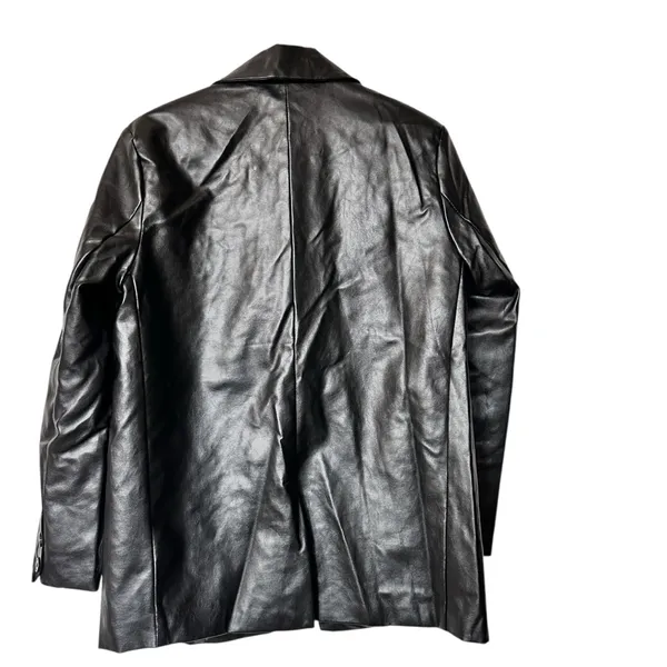 Princess Polly Women's Black faux Leather blazer Jacket M - Image 3