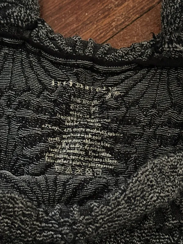 NWOT Free People Love Letter Cami in Black - Image 5