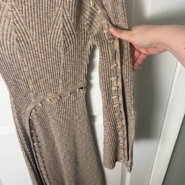 Cult Gaia Rosalia Knit Midi Dress in Canyon Tan M - Image 5