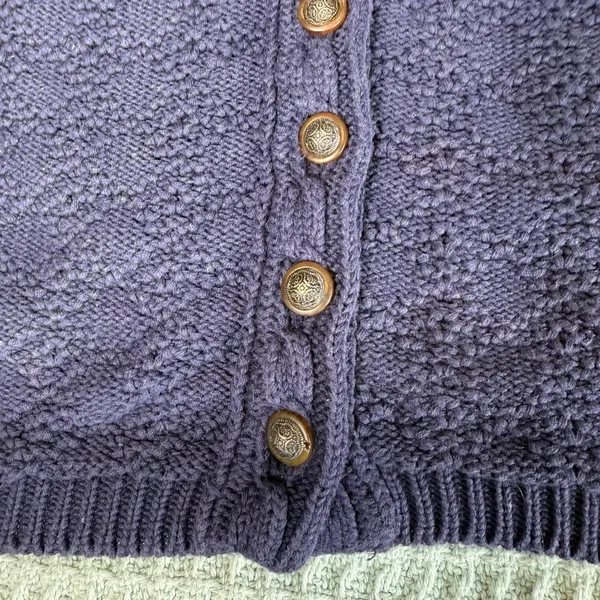 Vintage Gap 100% Cotton Cardigan Sweater Womens Small Navy Blue 80s 90s Chunky - Image 3