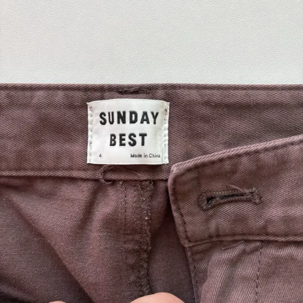 Aritzia Sunday Best Pants Womens Size 4 Brown Cotton High Waisted‎ Chinos Jaden - Image 4