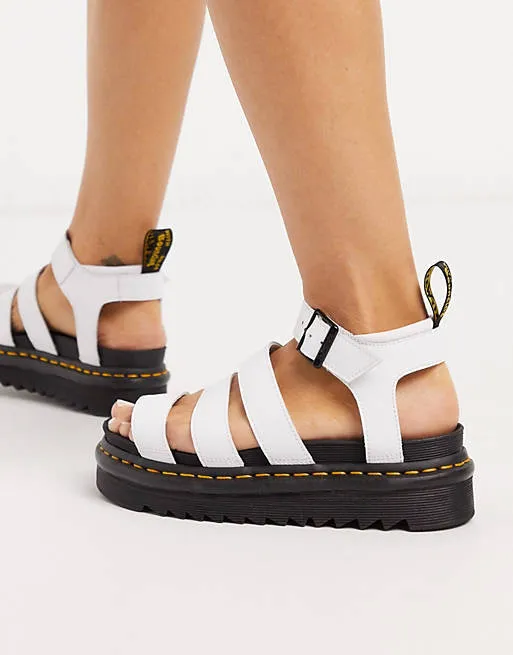NWT Dr. Martens Blaire White Leather Chunky Platform Sandals - Size US 8 / UK 6 / EU 39 - Image 2