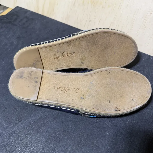 Sam Edelman MARIS Navy Blue Suede Beaded Espadrille Loafers Size 7 - Image 5