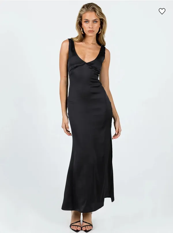 Princess Polly Lynsey Midi Dress Black - Image 2