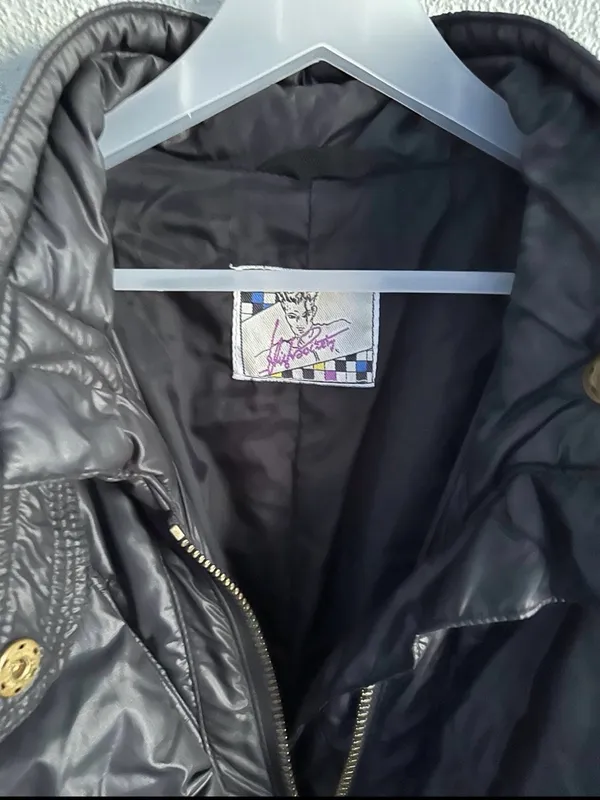 Vintage High Society Rainer Engel Puffer Jacket Black Ski Coat Lace Up S / M - Image 5