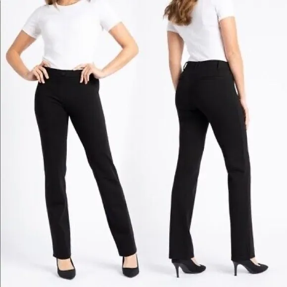Betabrand Straight Leg Classic Dress Yoga Black Pant - Image 2