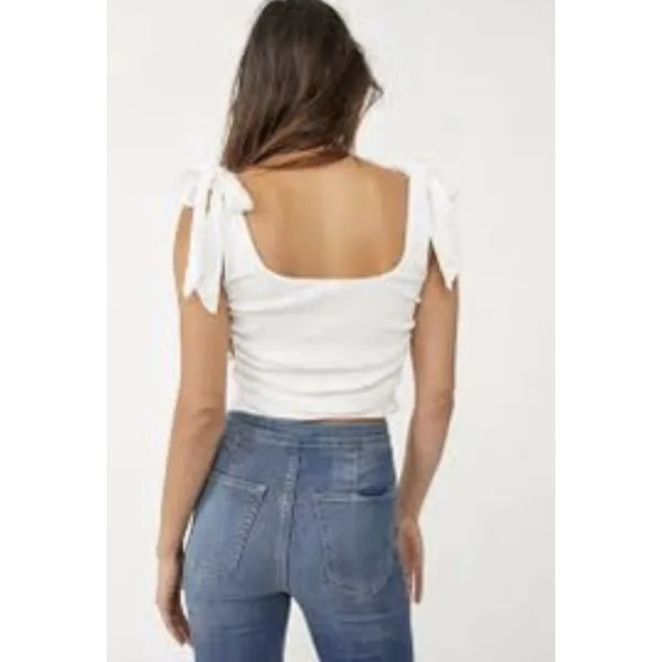 Free People XL White Boulevard Tie Tank - Image 2