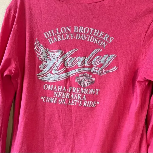 ✨ Harley Davidson Women’s Pink‎ Long Sleeve Top Omaha Nebraska Small - Image 6