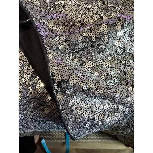 Aqua Silver Sequin Wrap Dress Sz Small - Image 8