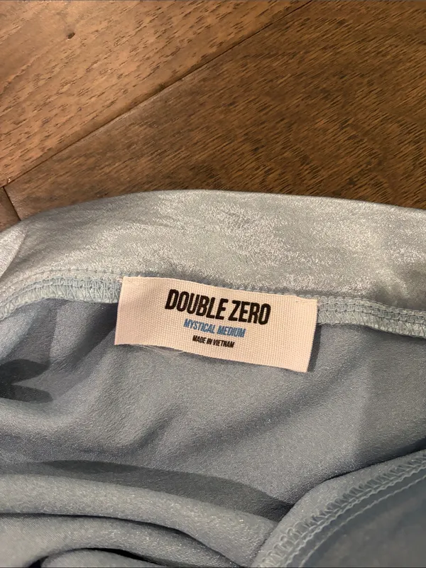 New Without Tags Double Zero Blue Satin Slip Skirt Sz M - Image 5