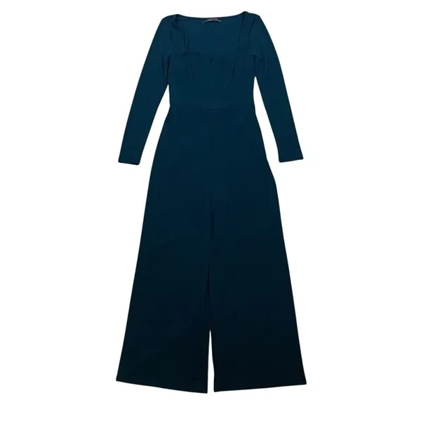 Urban Outfitters Teal Long Sleeve Jumpsuit Modern Womens M - Image 2