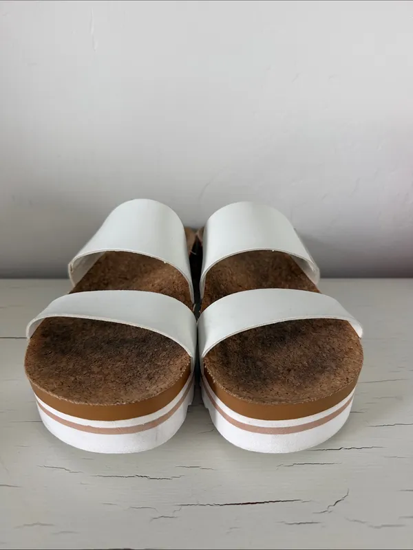 Reef Cushion Vista Hi Platform Sandals White Tan Women’s Size 9 - Image 2