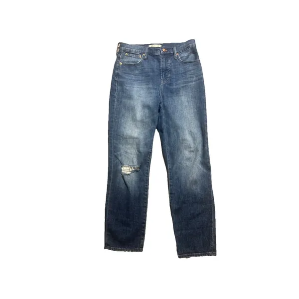Madewell Perfect Vintage Crop Blue Jeans Women Sz 26 Distressed Classic Staple - Image 9