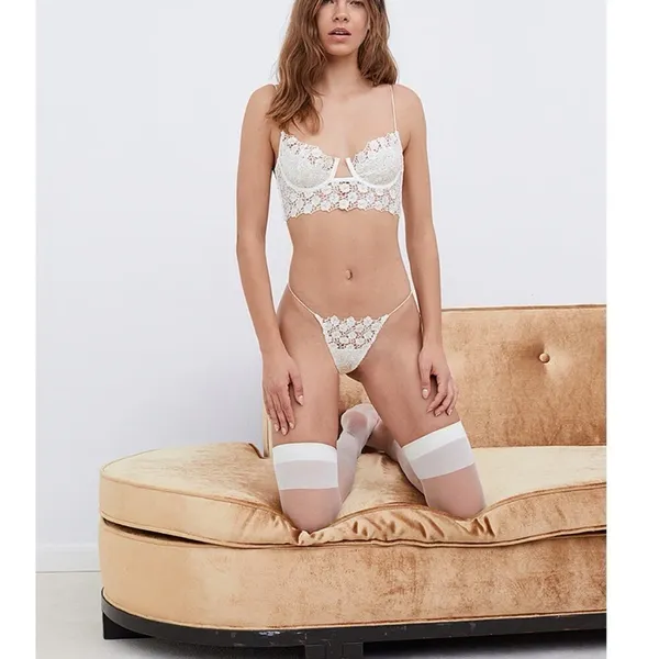 For Love & Lemons Victoria's Secret Lace Bustier Bra Top White XXS $120 - Image 4