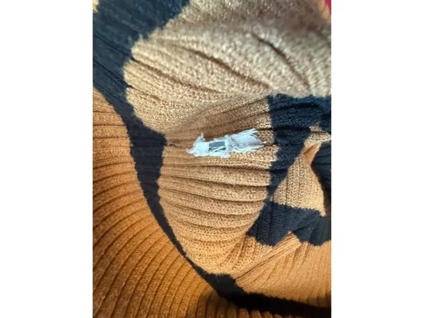 Abercrombie & Fitch Oversized Sweater Soft A&F College Stripe XS Tan Black - Image 5