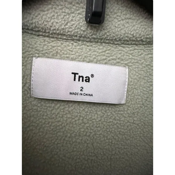 TNA Aritzia Sz 2 Polar Jacket Polartec 200 Long Sleeve Fleece Shacket Green Xx-8 - Image 2