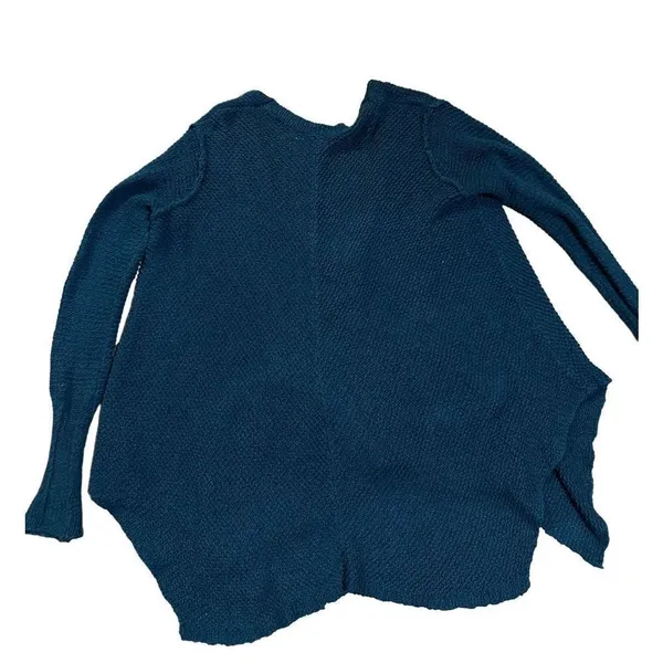 Free People long line open‎ knit snap closure oversized teal cardigan sz XS - Image 2