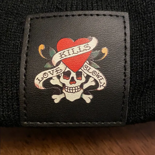 🆕 Ed Hardy Unisex Y2K Cuff Beanie Black Cap Hat & Gloves Brand New Set - Image 3