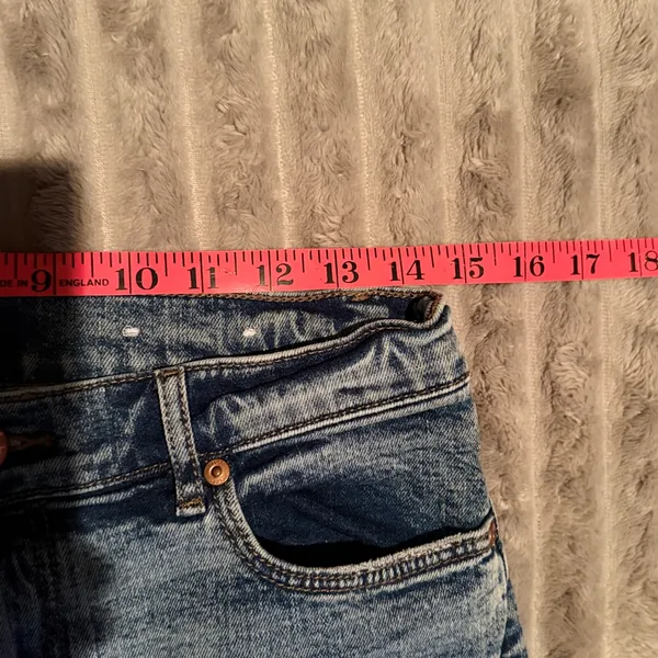 Loft Outlet Womens‎ Straight Leg Jeans Blue Medium Wash Raw Hem Size 4 - Image 5